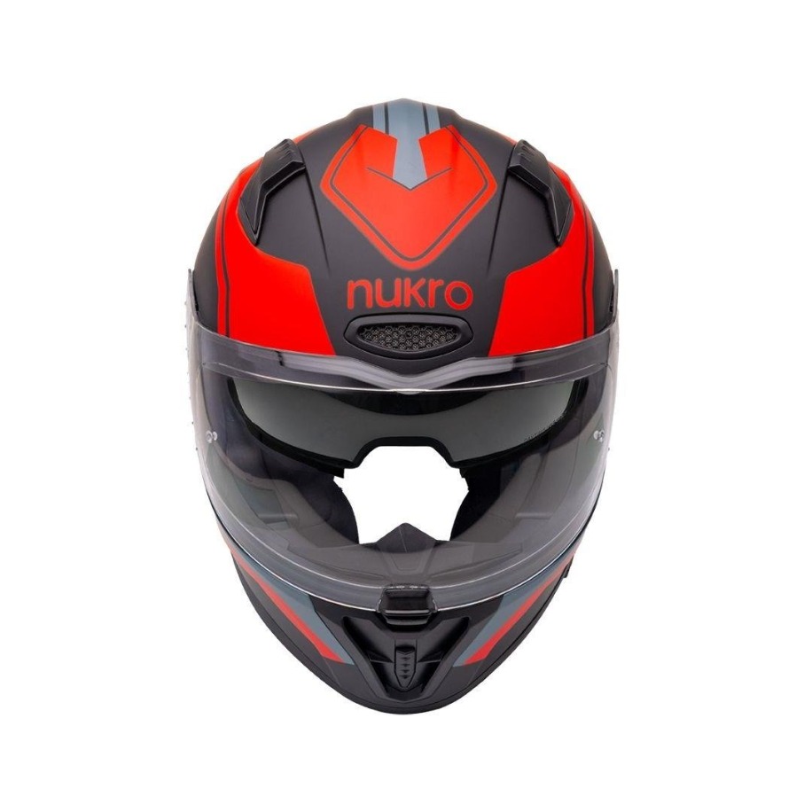 Nukro B-506 Stars Black-Red-Yellow Kapalı Kask - Görsel 2