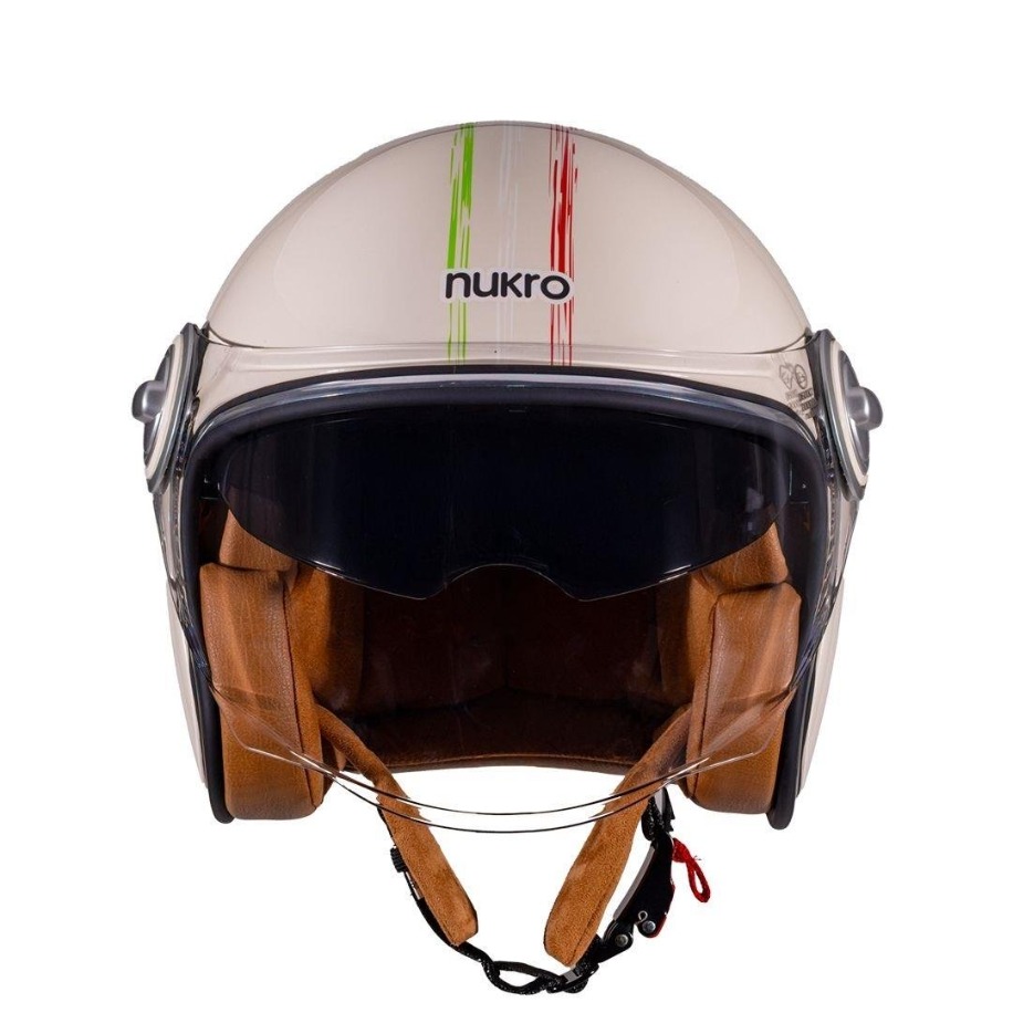 Nukro B-108 Way Cream-Red Açık Kask - Görsel 2
