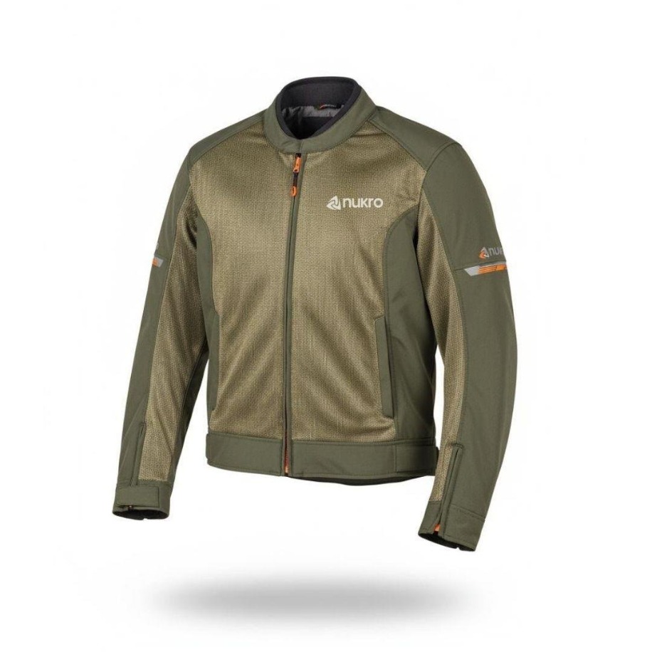 Nukrowear Jasper Asker Yeşili Softshell Erkek Motosiklet Ceketi