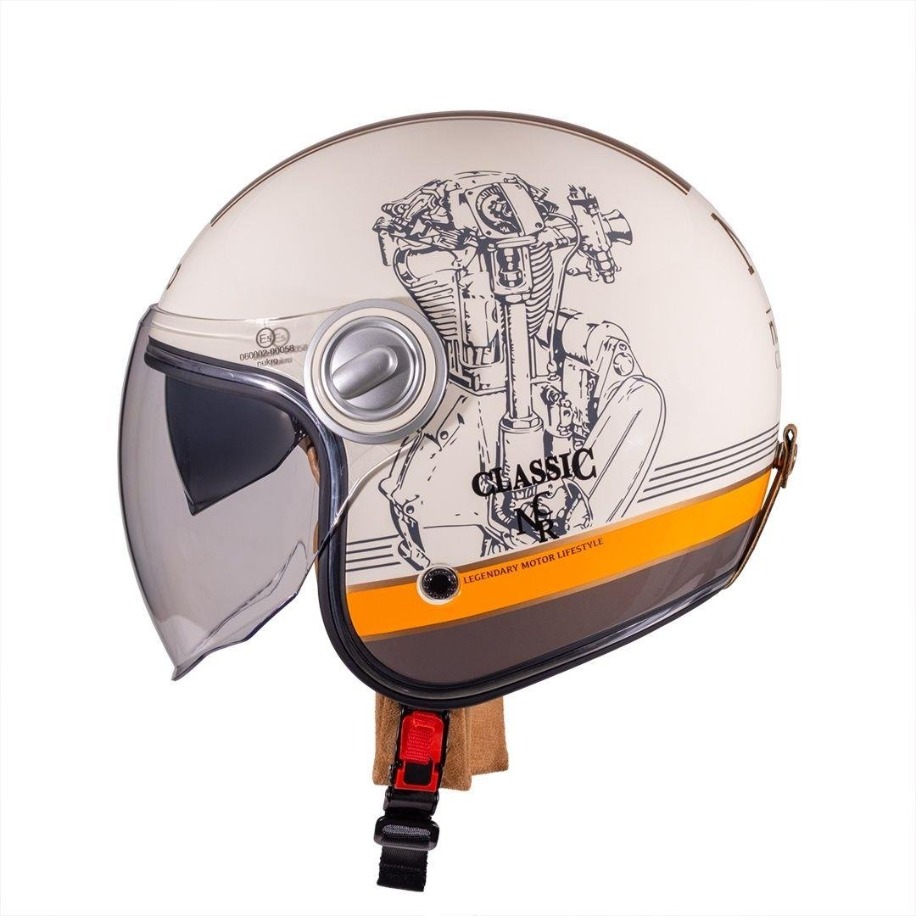 Nukro B-108 Super Sport Cream-Orange Açık Kask