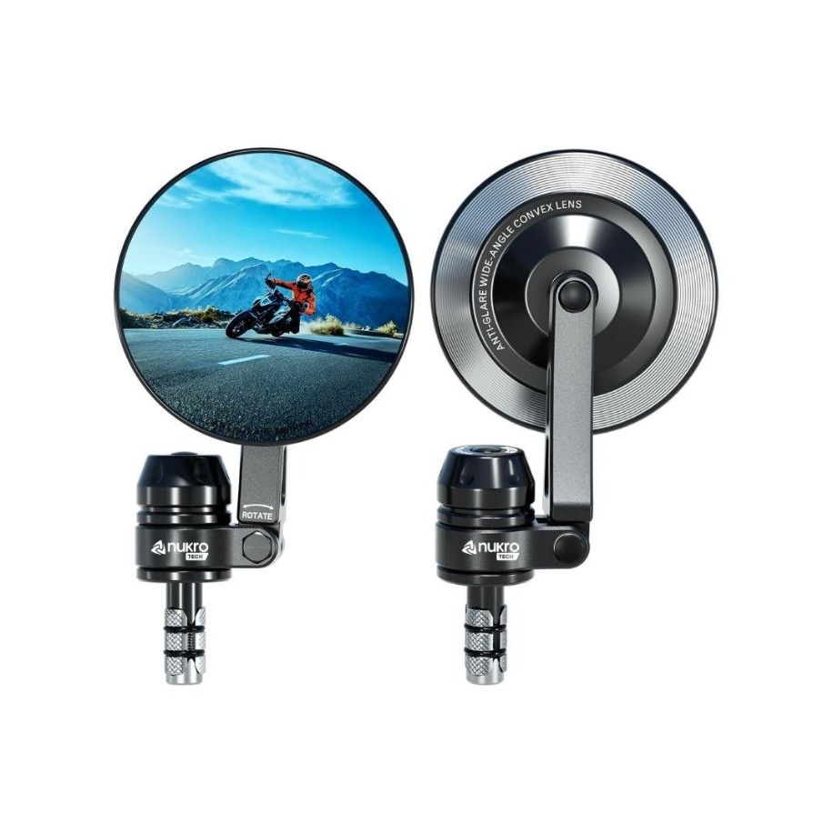 Nukrotech RM-303 Alüminyum Motosiklet Gidon Dikiz Aynası - Görsel 3