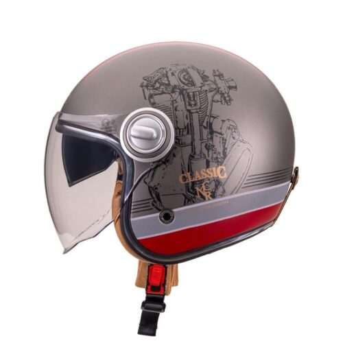 Nukro B-108 Super Sport Titan-Red Açık Kask