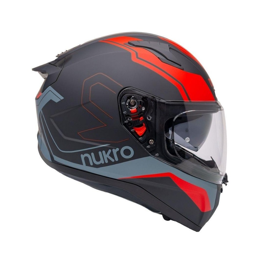 Nukro B-506 Stars Black-Red-Yellow Kapalı Kask - Görsel 3