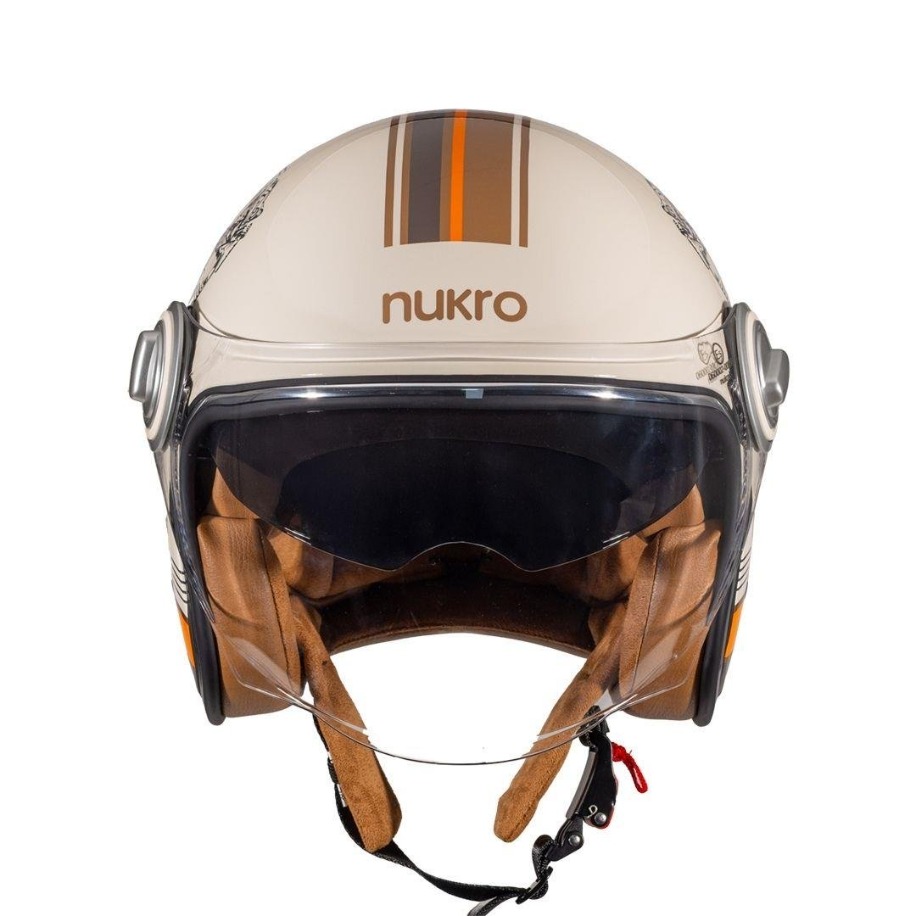 Nukro B-108 Super Sport Cream-Orange Açık Kask - Görsel 2